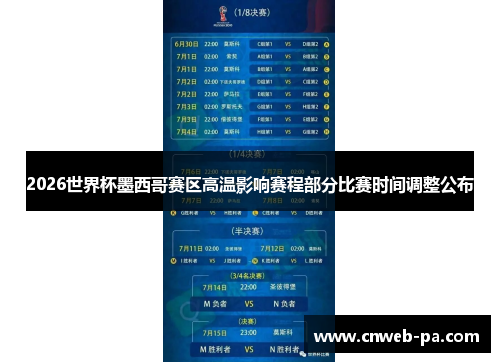 2026世界杯墨西哥赛区高温影响赛程部分比赛时间调整公布 2026世界杯墨西哥赛区高温影响赛程部分比赛时间调整公布